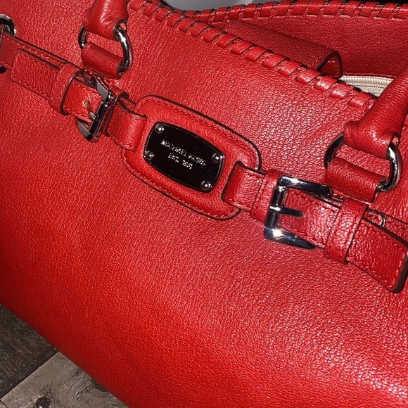 MICHAEL KORS ~ Whipped Hamilton Red Leather ~ Convertible Crossbody ~ Satchel - Picture 6 of 11